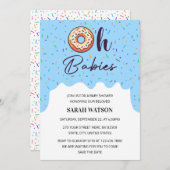 Oh Baby's Sprinkle Donut Twins Baby Boy Shower Kaart (Voorkant / Achterkant)
