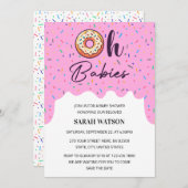 Oh Baby's Sprinkle Donut Twins Baby Meisje Douche Kaart (Voorkant / Achterkant)