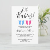 Oh baby's tweeling jongen en meisje Baby shower Kaart (Staand voorkant)