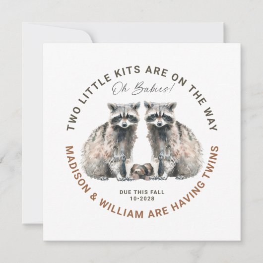 Oh baby's tweeling op weg naar Schattigee tweeling Kaart (Voorkant)