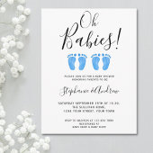 Oh Baby's Twin Boys Couples Baby shower Aankondigingskaart