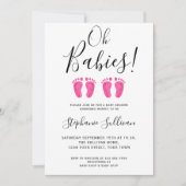 Oh Baby's Twin Girls Baby shower Kaart (Voorkant)