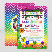 Oh, baby's! Twins Rainbow Baby shower Kaart (Voorkant / Achterkant)