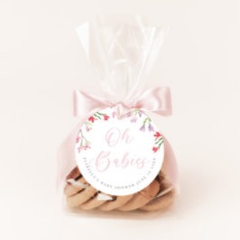Oh baby's Waterverf roze meisje Baby shower Bedankjes Labels