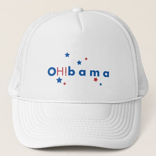 OH!bama - Blauwe en rode sterren Trucker Pet (Voorkant)