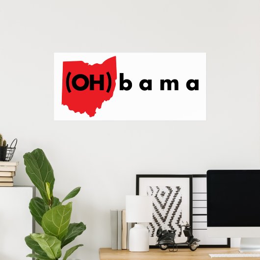 (OH)Bama - Rood en zwart Poster (Thuiskantoor)