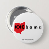 (OH)Bama - Rood en zwart Ronde Button 7,6 Cm (Voorkant /achterkant)