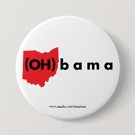 (OH)Bama - Rood en zwart Ronde Button 7,6 Cm