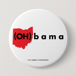 (OH)Bama - Rood en zwart Ronde Button 7,6 Cm