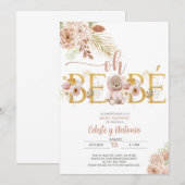 Oh bebé boho beer baby shower nodigt Spaans uit. Kaart (Voorkant / Achterkant)