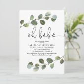 Oh bebe Frans thema roze zwart wit meisje baby Kaart (Staand voorkant)