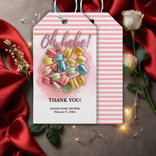 Oh bebe Franse Patisserie Baby shower Cadeaulabel