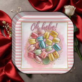 Oh bebe Franse Patisserie Baby shower Papieren Bordje