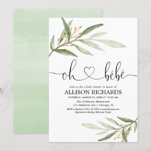 Oh bebe French greenery Gold gender - neutrale dou Kaart