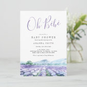Oh Bebe French Lavender Baby shower Kaart (Staand voorkant)