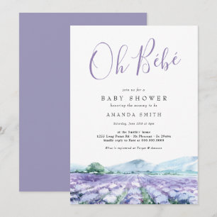 Oh Bebe French Lavender Baby shower Kaart