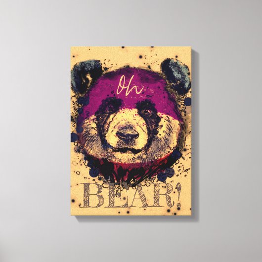 "OH-BEER" | Funny Cool Panda Canvas Afdruk (Voorkant)