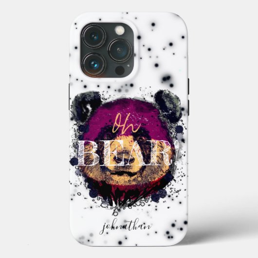 "OH-BEER" | Funny Cool Panda Monogram Case-Mate iPhone Case (Achterkant)