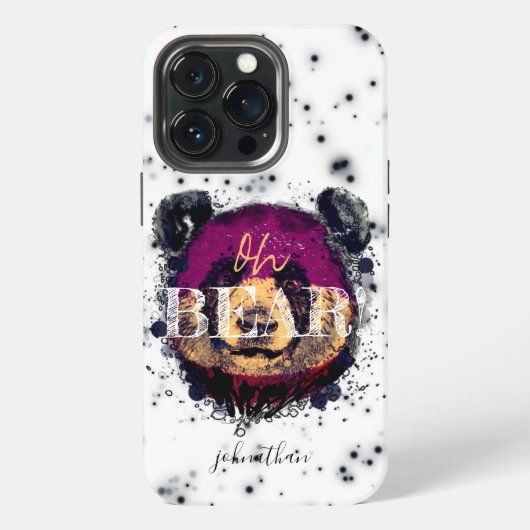 "OH-BEER" | Funny Cool Panda Monogram iPhone Hoesje (Achterkant)