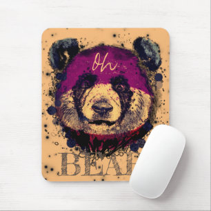 "OH-BEER" Funny Cool Panda Muismat
