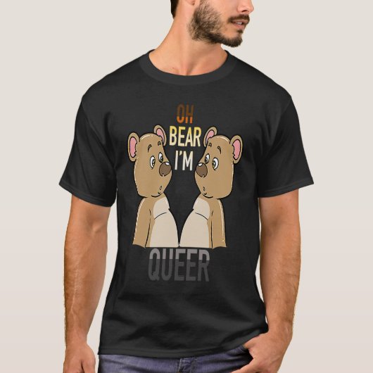 Oh Beer, ik ben Queer met Gay Beer Flag. T-shirt (Voorkant)
