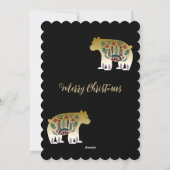 Oh Beer Kerstmis hier Golden Pines Black Cute Feestdagenkaart (Achterkant)