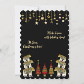 Oh Beer Kerstmis hier is mousserende gouden pine b Feestdagenkaart (Voorkant)