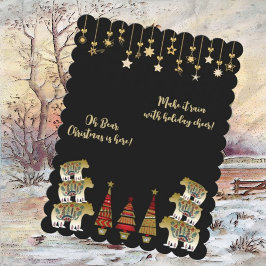 Oh Beer Kerstmis hier is mousserende gouden pine b Feestdagenkaart