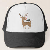 Oh Beste Rudolph Red Nosed Reindeer Funny Design Trucker Pet (Voorkant)