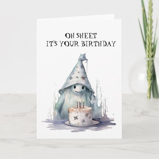 Oh Blad, het is je verjaardagsgeest Halloween Kaart (Voorkant)