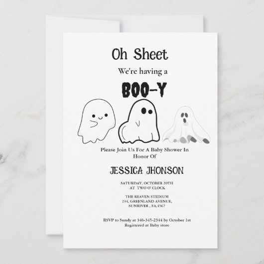 Oh Blad we hebben een boo-y halloween baby shower Kaart (Voorkant)