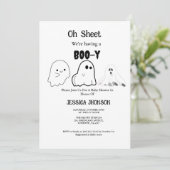 Oh Blad we hebben een boo-y halloween baby shower Kaart (Staand voorkant)
