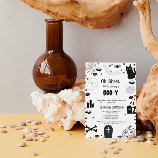 Oh Blad we hebben een Boo-y halloween baby shower Kaart