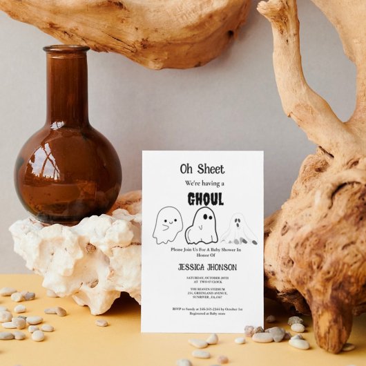 Oh Blad we hebben een ghoul halloween baby shower Kaart