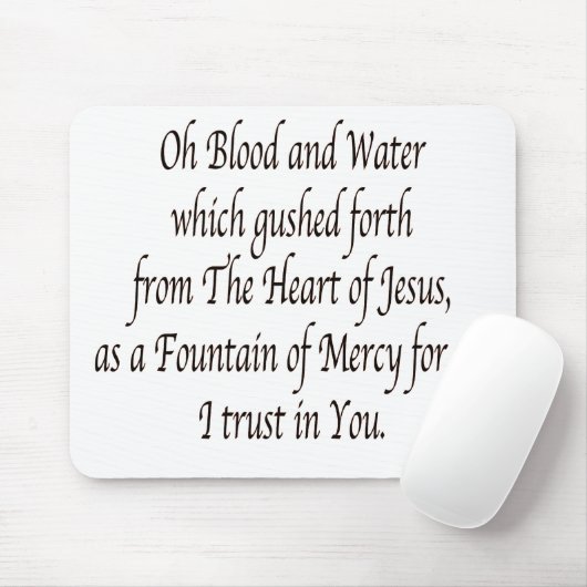 Oh bloed en water - St. Faustina Muismat (Met muis)