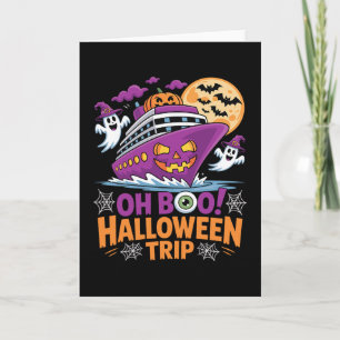 Oh Boo Halloween Reis Geest Ts Schip Spooky Reizen Kaart