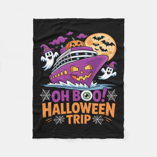 Oh Boo Halloween Trip Ghost Ts Ship Spooky Travel  Fleece Deken (Voorkant)