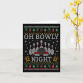 Oh Bowly Night Bowling Kerst Lelijke Trui Bowl Kaart (Gele Bloem)