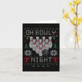 Oh Bowly Night Bowling Ugly KerstSweater Part Kaart (Gele Bloem)