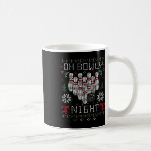 Oh Bowly Night Bowling Ugly KerstSweater Part Koffiemok (Rechts)