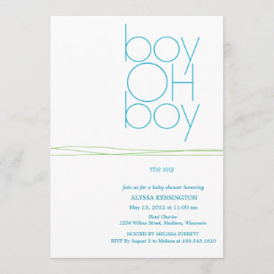 Oh Boy Aangepaste Baby shower Uitnodiging