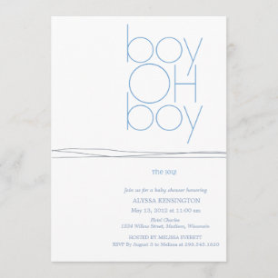 Oh Boy Aangepaste Baby shower Uitnodiging