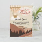 Oh Boy, Adventure Awaits, Hot Air Balloon Bedankkaart (Staand voorkant)