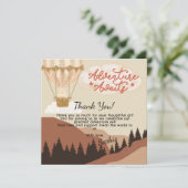 Oh Boy, Adventure Awaits, Hot Air Balloon Square Bedankkaart (Staand voorkant)