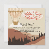 Oh Boy, Adventure Awaits, Hot Air Balloon Square Bedankkaart (Voorkant)