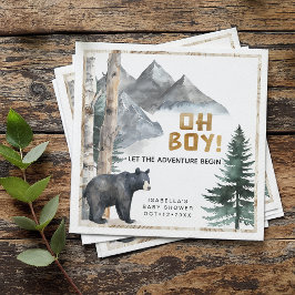 Oh Boy Adventure Begin | Beer & Berk Baby shower Servet