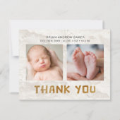 Oh Boy Adventure Begin | Woodland Beer Baby shower Bedankkaart (Voorkant)