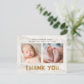 Oh Boy Adventure Begin | Woodland Beer Baby shower Bedankkaart (Staand voorkant)