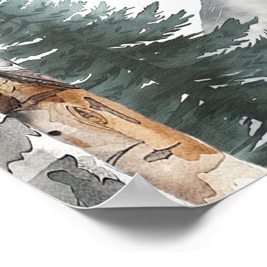 Oh Boy Adventure Begin | Woodland Beer Baby shower Poster (Hoek)