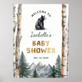 Oh Boy Adventure Begin | Woodland Beer Baby shower Poster (Voorkant)
